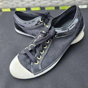Coach  Zorra Women's Sneakers Sequins Black  White Size 7B